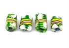 4 Old Venetian Antique Millefiori Banded African Glass Trade Beads