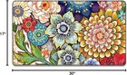 Front Door Mat  30 x17  Flower Theme Indoor Outdoor Welcome Mat  Heavy Duty