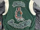 Vintage High School Varsity Letterman Jacket Sz 46 Green Basketball Patches Y2k