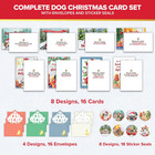 16 Pack Foiled 5x7in Dog Christmas Cards With Envelopes And Stickers 