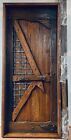 Vintage Solid Reclaimed Lumber Square Top Door Rustic Wrought Iron Pre Hung Jamb
