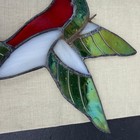 Hummingbird Stained Glass Suncatcher  Ruby Throated Humming Bird Window Hanging