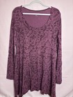 Soft Surroundings A-line Long Sleeve Tunic Top dress Maroon Floral Size Medium