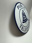 Vintage Bell System Public Telephone Porcelain Round Sign