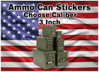 Ammo Can Case Sticker   choose Caliber  Usa Weather uv Proof Vinyl Ammo 9mm 2a