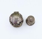 Antique Sterling Silver Webster Thimble Holder case    9 Sterling Thimble