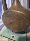 Antique Persian Islamic Copper Ewer Aftaba Dragon Handle Animal Engraved Pitcher