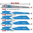 12x Ezarc Reciprocating Saw Blades 6 In Bi-metal Demolition Sabre Saw Blade Sets
