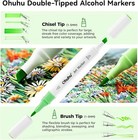 Ohuhu Markers  48-color Double Tipped Alcohol Markers Brush  Chisel For Beginner