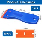 Plastic Razor Blade Scraper Tool  2 Pcs Razor Scraper With 20 Pcs Plastic Blades