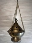 Vintage Hanging Solid Brass Incense Burner tea Candle Holder 5 5   