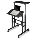 Office Workstation Adjustable Height Stand Up Desk Laptop Computer Table W wheel