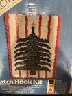 Vintage 1980 Christmas Latch Hook Rug Kit  Christmas Tree National Yarn Crafts