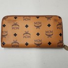 Mcm Zip-around Wallet        Brown Logo Pattern  Zipper Accents  Credit Card