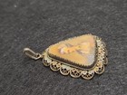 Antique Austro Hungarian 800 Silver Filigree Triangle Miniature Portrait Pendant