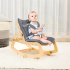 3-in-1 Baby Bouncer Adjustable Wooden Rocker Chair Recliner With Removable Cu   
