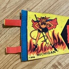 Hell Michigan Impko Souvenir Felt Pennant 14 5    X 5    Vtg Devil Pitchfork Fire