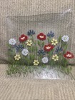 Vtg George Briard Wildflower Hand Painted Glass Dish Tray Mid Century Modern