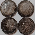England Silver Coin Lot Of 17 Threepence Sixpence Shillings Florins Half Crowns