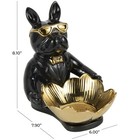 Black Ceramic Decorative Sculpture Gold Accent Figurine 6x8x8 Modern Home Decor