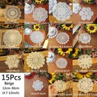 15pcs lot 4 7-12in Vintage Cotton Hand Crochet Lace Doilies Round Table Mats Pad