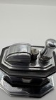 Rare Ronson Touch-tip Petrol Lighter Black Chrome Art Deco Working Strong Spark
