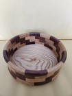 Segmented Geometric Design Wooden Bowl Wood Turned Artist Signed And Dated