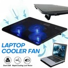 Usb Cooler Laptop Cooling Pad 3 Fan Stand Quiet Led Light Radiator 11-16   Slim