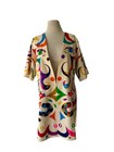 Vtg Colorful Hand Painted Mexican Aztec Otomi Style Jacket L Xl Art Wear As Is