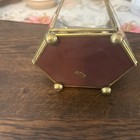 Vintage Mirrored Small Scallop Open Top Brass glass Display Case