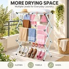 Fenbeli 3 Tier Clothes Drying Rack White Foldable Steel 11 Rods