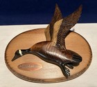 Vtg Carved Wood Canada Goose Hand Finished Wall Decor Plaque  Very Good Cond