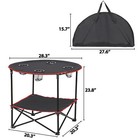 Folding Picnic Table Camping Folding Oxford Round Table With 4 Cup Holders Black