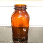 Vintage Amber Glass Apothecary Jar Brown Medicine Bottle Rustic Farmhouse Decor