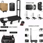 Portable Heavy-duty Trolley  6-wheel Foldable Luggage Cart With 2 Bungee Cords