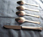 5 Vintage Coronation Silverplate Flatware Community 4 Teaspoons 1 Grille Knife