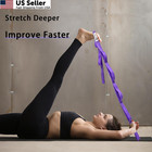 Stretching Strap Yoga With Loops  Stretch 75 Inches X 1 Inch  Purple