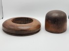 Antique Soter Bros Industrial Wooden Millinery Hat Mold Block Form Crown   Brim