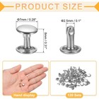 120 Set Leather Rivets 7mm Double Cap Rivet Tubular Metal Studs Silver