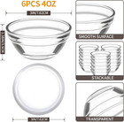 6 Pack Mini 3 Inch Small Glass Bowls With 6 Pack Lids  2 5 Oz Clear Glass Pinch