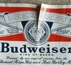 Vintage 1987 Budweiser Beer Red Label Poster 17  X 11   Bud Logo Print Sign