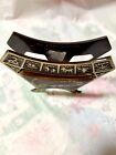 Vintage Brass Napkin Letter Holder Brown Natural Stone Israel Organizer 3    Tall