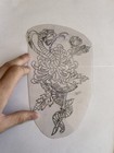 Vintage Acetate Tattoo Stencil 60 s-70 s Large Snake And Flowers 8 5 