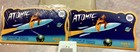 Vtg 2 Needle Book American Atomic Rocket Space Ship Gold Eye New   Complete
