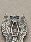 Vtg Harley Davidson Pin Motorcycle Bike Rider Bronze Tone Wings Lady Woman Htf