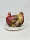 Vintage Turkey Gravy Boat 1960s Japan With Lid And Ladle 6 Inch Ceramic Serving