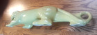 Excellent Vintage Rare Chartreuse Panther Ceramic Figure Mcm 19  Long