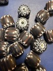 20 Chevron Glass Trade Beads  b1060 - Handmade Indian Rare
