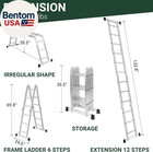 330lb 12 5ft Multi Purpose Aluminum Extension 7 In 1 Folding Step Ladder Foldabl