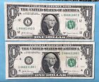 Six Of A Kind 8   s Fancy Serial Number One Dollar Bill Currency Note Lot Of 2 